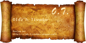 Oláh Tivadar névjegykártya